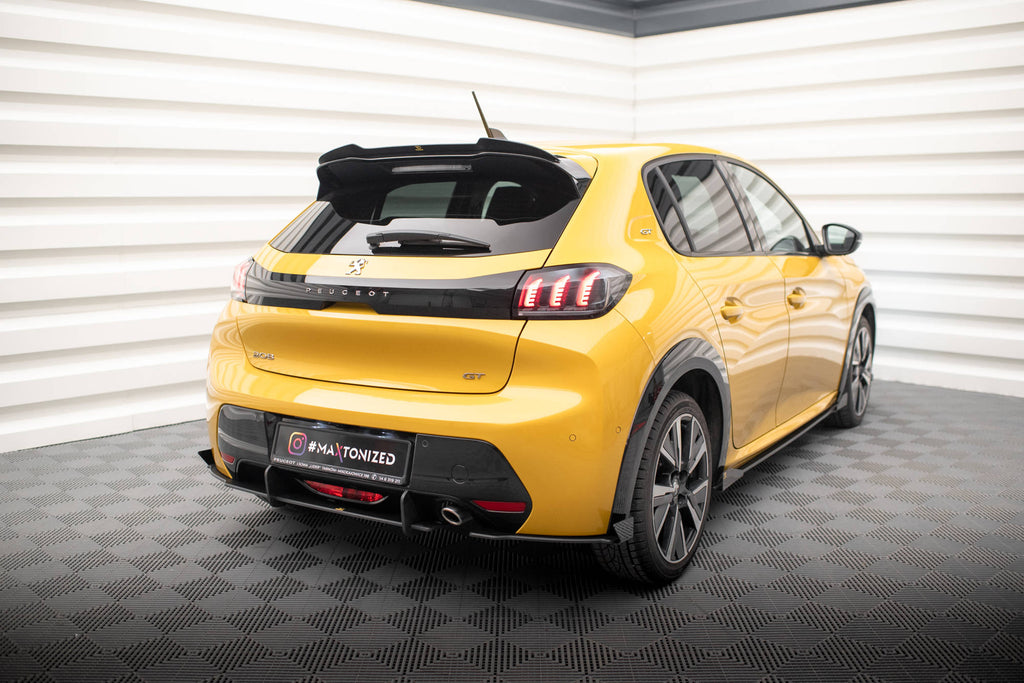 Maxton Design Street Pro Heck Ansatz Flaps Diffusor + Flaps passend für Peugeot 208 GT Mk2 schwarz Hochglanz