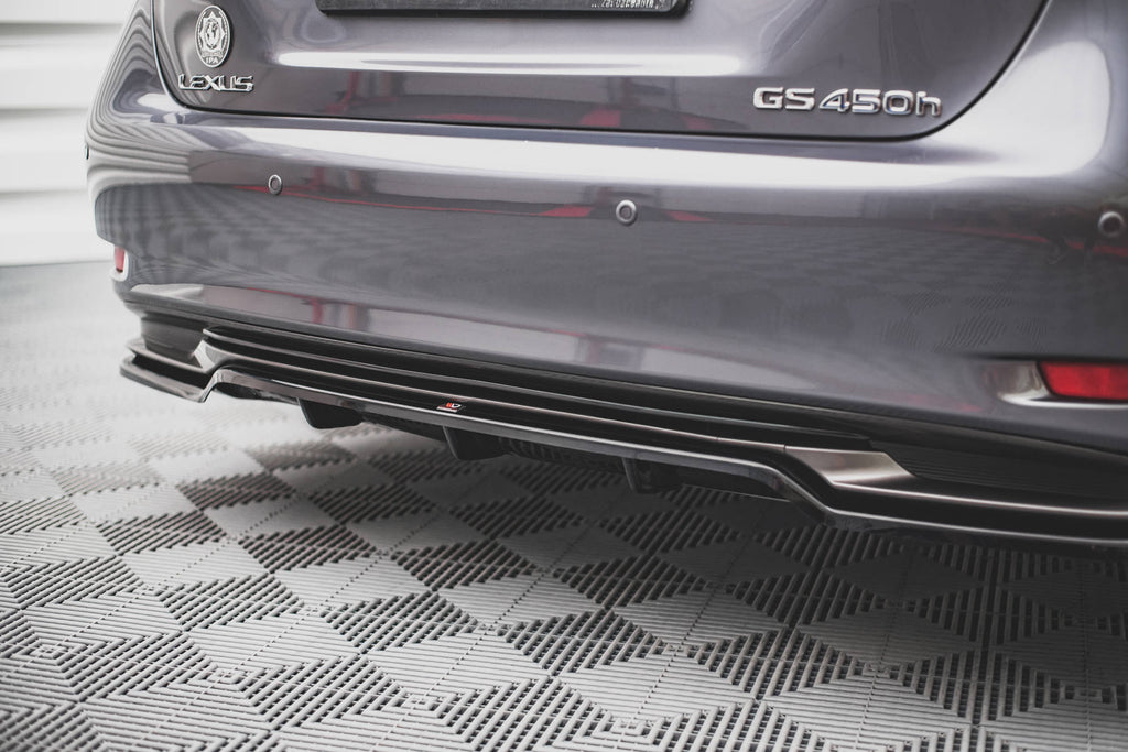 Maxton Design Street+ Mittlerer Diffusor RACE passend für Lexus GS F Sport Hybrid Mk4 (L10) schwarz Hochglanz