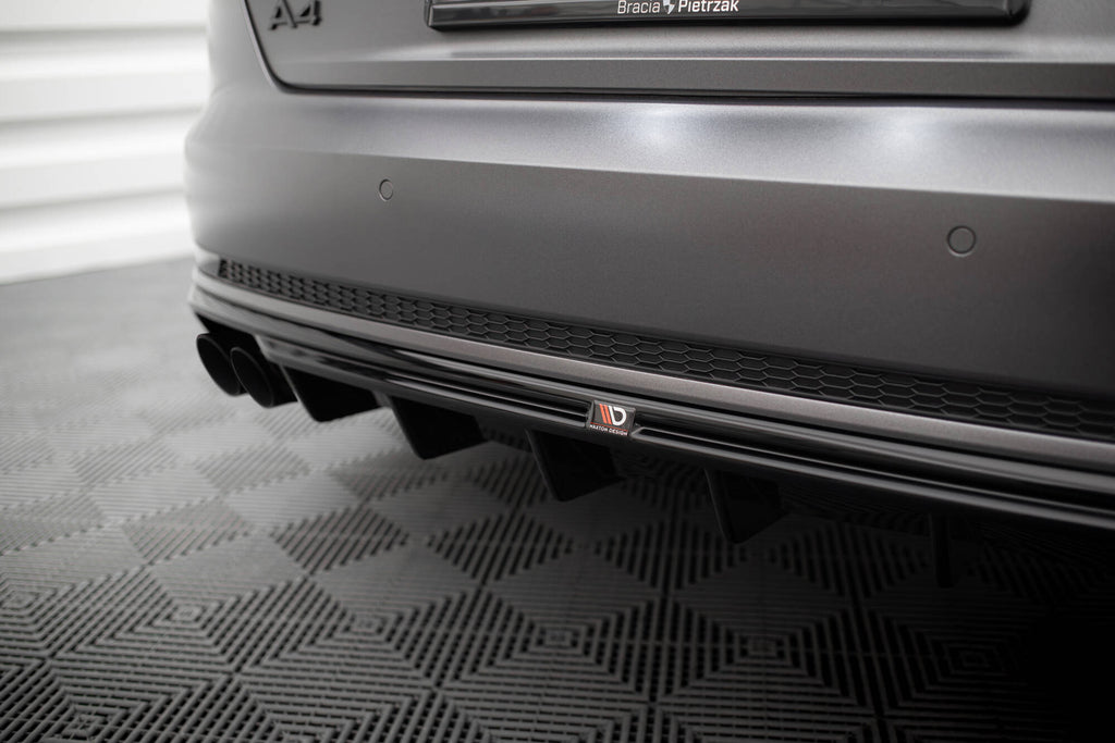 Maxton Design Diffusor Heck Ansatz V.1 passend für Audi A4 S-line B9 (Doppelauspuff li.endrohr)