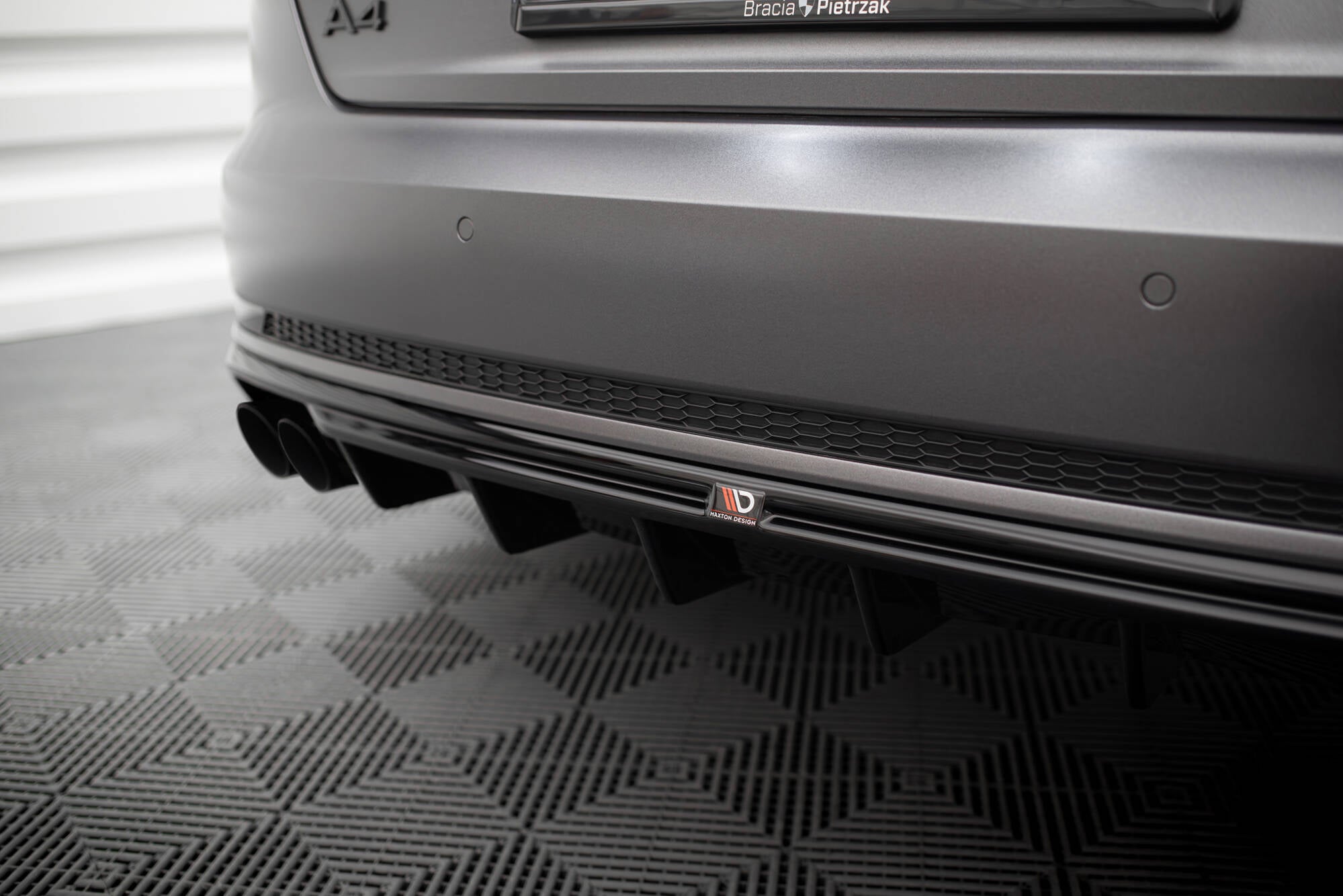 Maxton Design Diffusor Heck Ansatz V.1 passend für Audi A4 S-line B9 (Doppelauspuff li.endrohr)