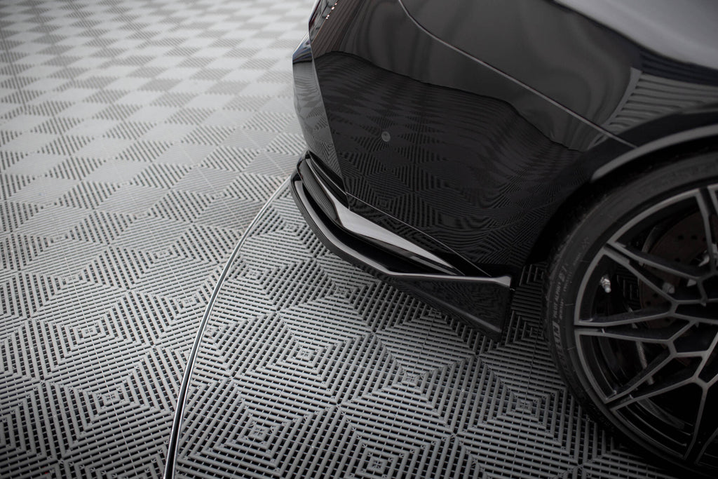 Maxton Design Heck Ansatz Flaps Diffusor V.3 passend für CSL Look BMW M3 Limousine / Touring G80 / G81 schwarz Hochglanz