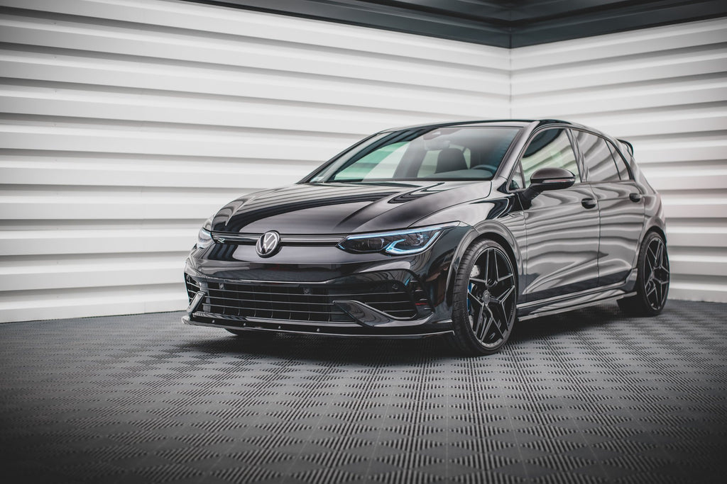 Maxton Design Street+ Spoilerlippe Front Ansatz V.1 passend für VW Golf R Hatchback / Variant Mk8 schwarz Hochglanz