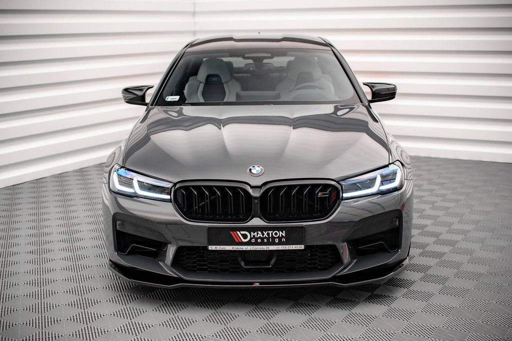 Maxton Design Street+ Spoilerlippe Front Ansatz V.2 passend für BMW M5 F90 Facelift schwarz Hochglanz