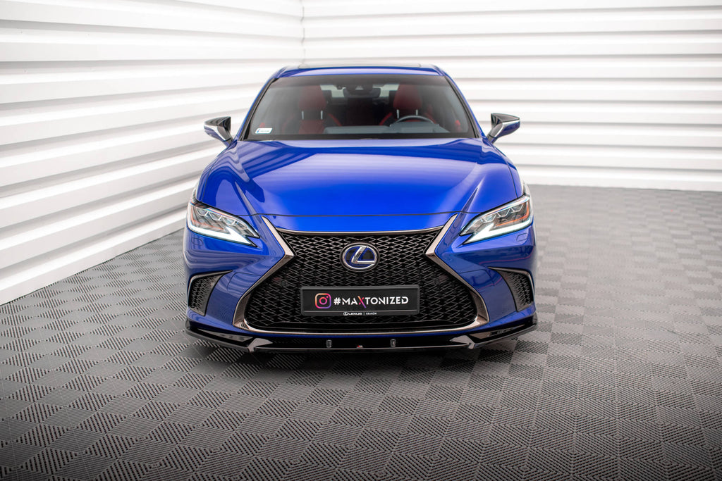 Maxton Design Street+ Spoilerlippe Front Ansatz V.2 passend für Lexus ES F Sport Mk7 schwarz Hochglanz
