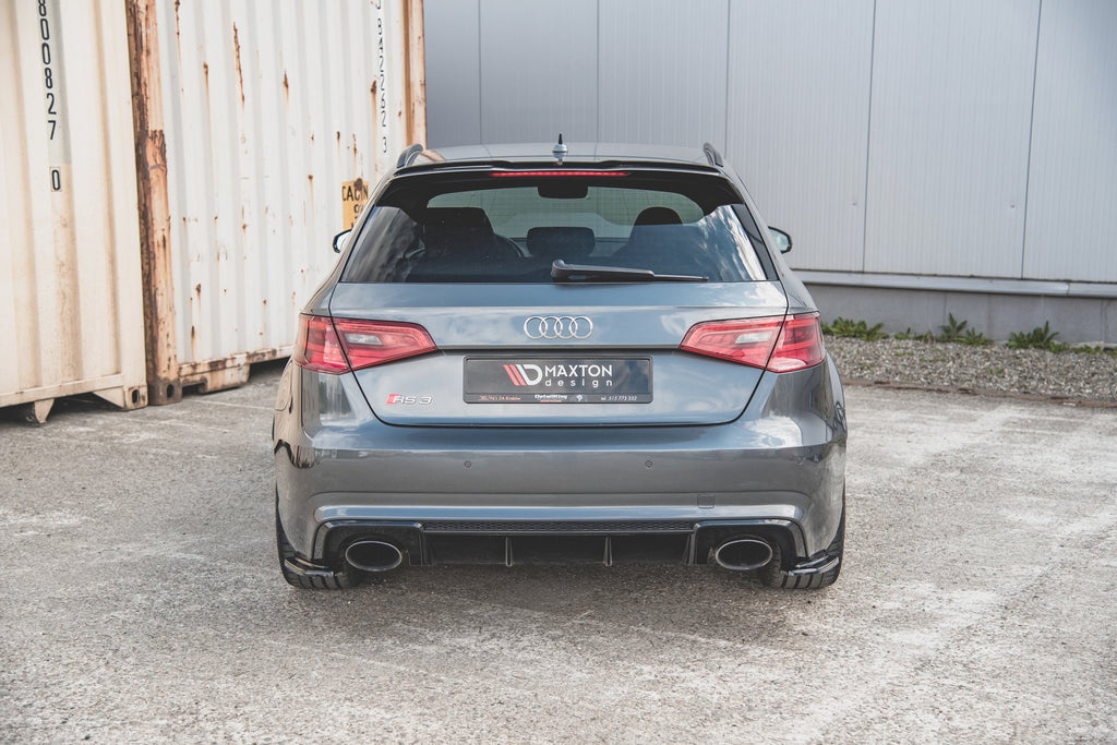 Maxton Design Heck Ansatz Flaps Diffusor V.1 passend für Audi RS3 8V Sportback schwarz Hochglanz