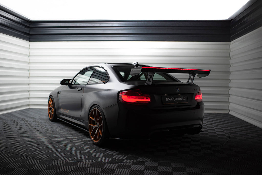 Maxton Design Carbon Spoiler With Internal Brackets Uprights + LED BMW M2 F87 / 2 / 2 M-Paket F22 für BMW M2 F87