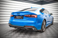 Maxton Design Street+ Mittlerer Diffusor RACE passend für Audi A5 S-Line F5 Facelift schwarz Hochglanz