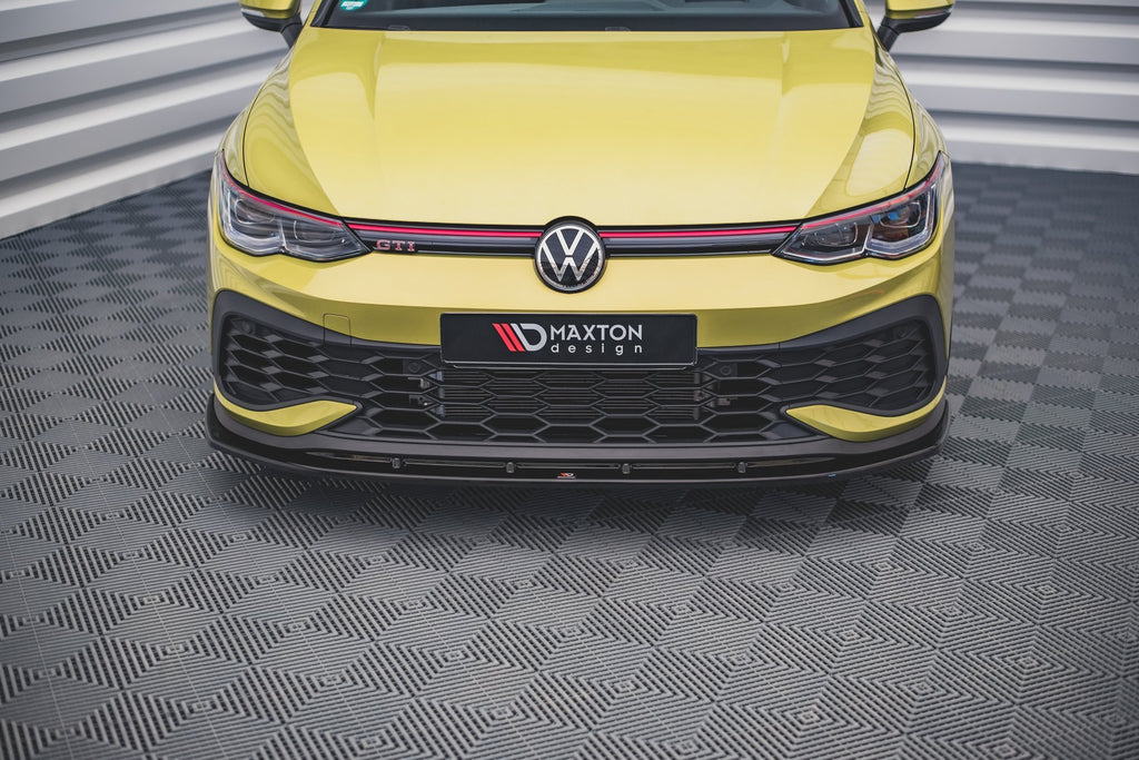 Maxton Design Street+ Spoilerlippe Front Ansatz V.4 passend für VW Golf GTI Clubsport Mk8 schwarz Hochglanz