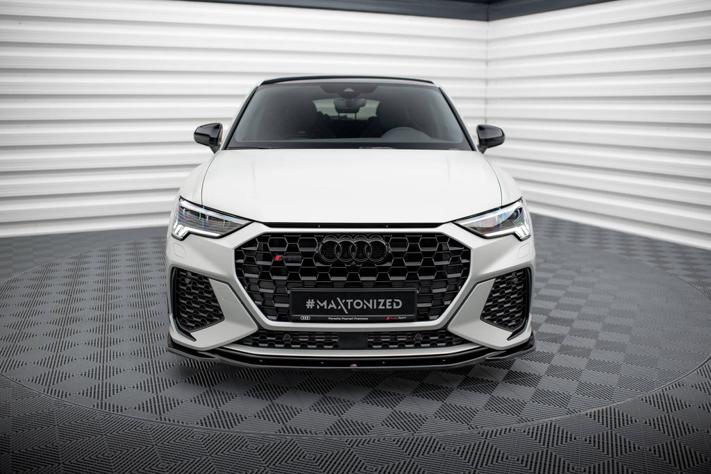Maxton Design Street+ Spoilerlippe Front Ansatz V.2 passend für Audi RSQ3 Sportback / SUV F3 schwarz Hochglanz