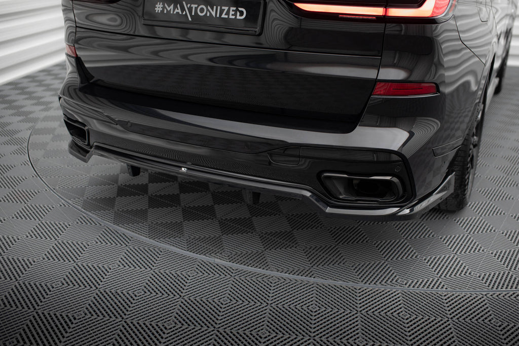 Maxton Design Street+ Mittlerer Diffusor RACE passend für BMW X7 M-Paket G07 Facelift schwarz Hochglanz