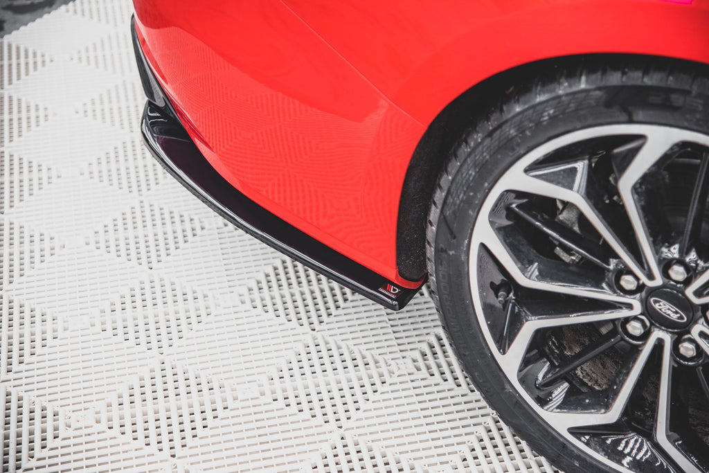 Maxton Design Heck Ansatz Flaps Diffusor V.3 passend für (Für heckansatz v.1) Ford Focus ST-Line Kombi Mk4 schwarz Hochglanz