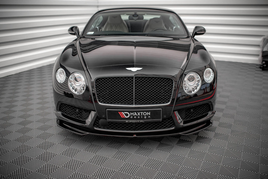 Maxton Design Street+ Spoilerlippe Front Ansatz V.2 passend für Bentley Continental GT V8 S Mk2 schwarz Hochglanz
