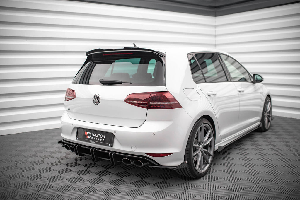 Maxton Design Street Pro Heck Ansatz Flaps Diffusor + Flaps passend für VW Golf R Mk7 schwarz Hochglanz
