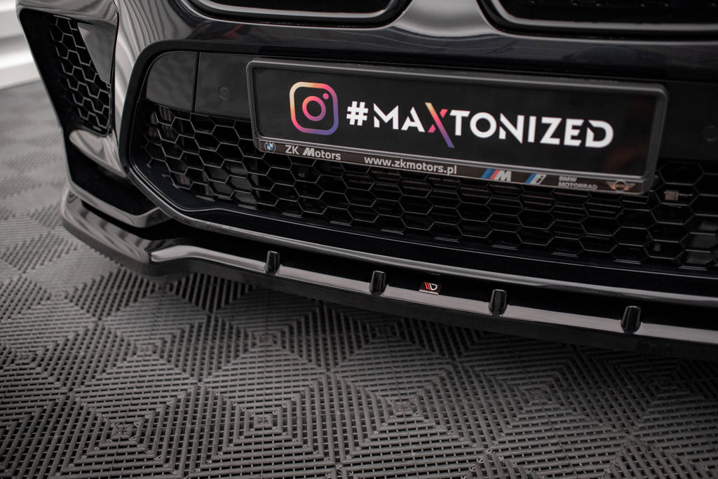 Maxton Design Street+ Spoilerlippe Front Ansatz V.1 passend für BMW X6 M F96 schwarz Hochglanz