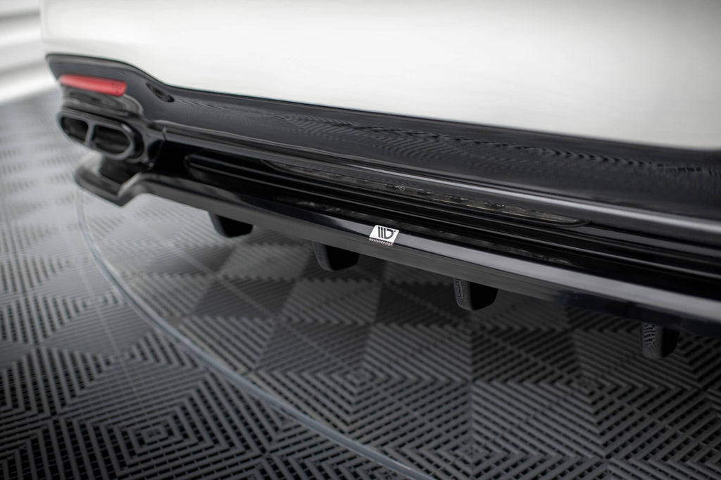 Maxton Design Street+ Mittlerer Diffusor RACE passend für Mercedes-Benz S AMG-Line W222 Facelift schwarz Hochglanz