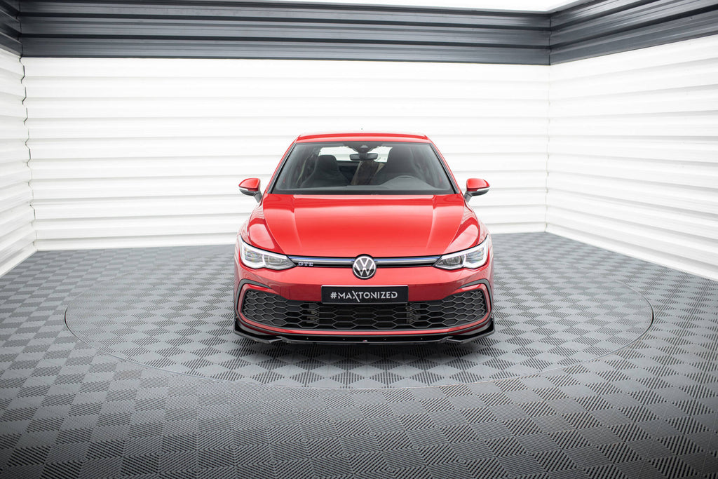 Maxton Design Street+ Spoilerlippe Front Ansatz V.2 + Flaps passend für VW Golf GTI / GTE / GTD / R-Line Mk8