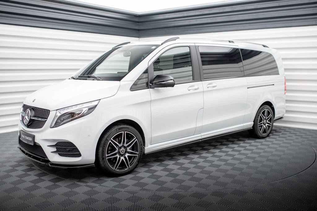 Maxton Design Street+ Seitenschweller Leisten passend für V.1 passend für Mercedes-Benz V-Klasse Extra Long AMG-Line W447 schwarz Hochglanz