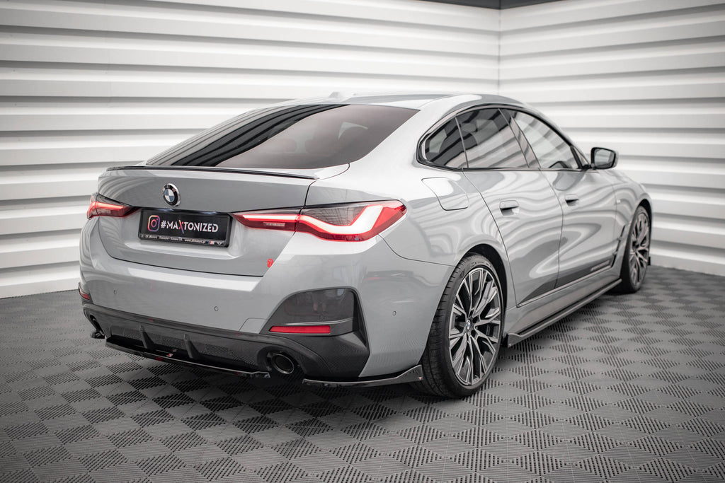 Maxton Design Heck Ansatz Flaps Diffusor V.2 passend für BMW 4er Gran Coupe M-Paket G26 schwarz Hochglanz