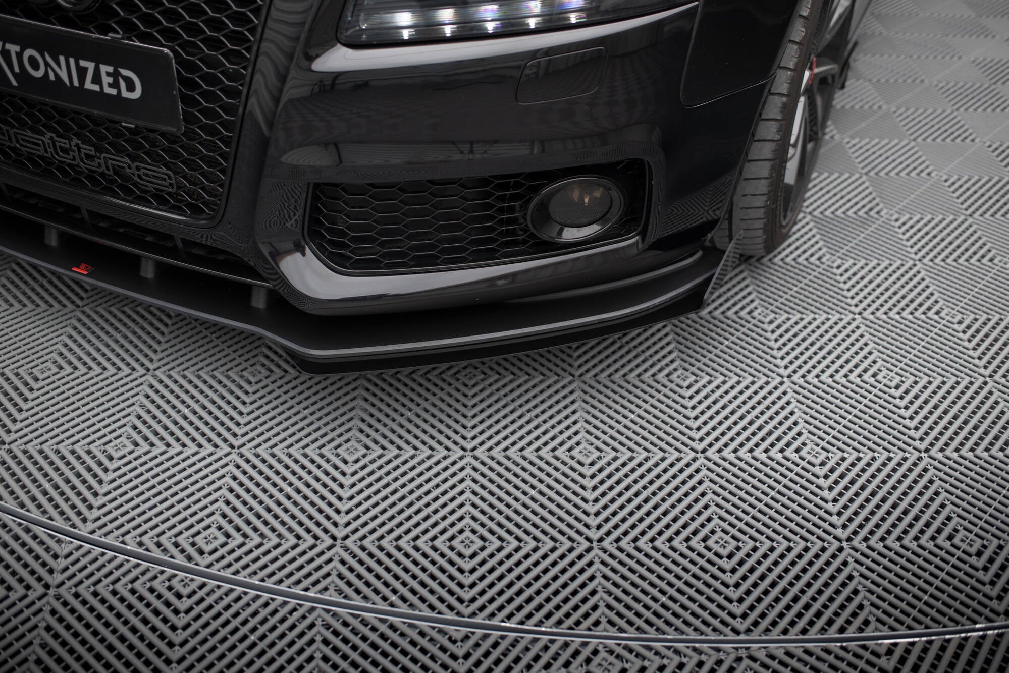 Maxton Design Front Stoßstange Flaps passend für Audi S5 / A5 S-Line 8T schwarz Hochglanz