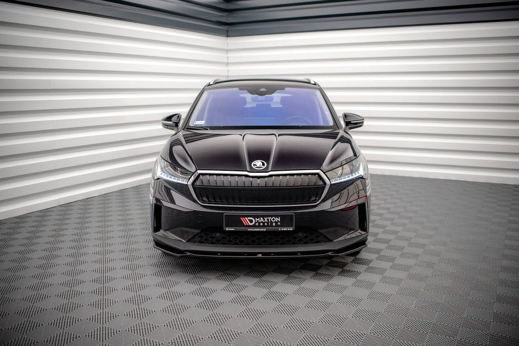 Maxton Design Street+ Spoilerlippe Front Ansatz V.3 passend für Skoda Enyaq iV schwarz Hochglanz