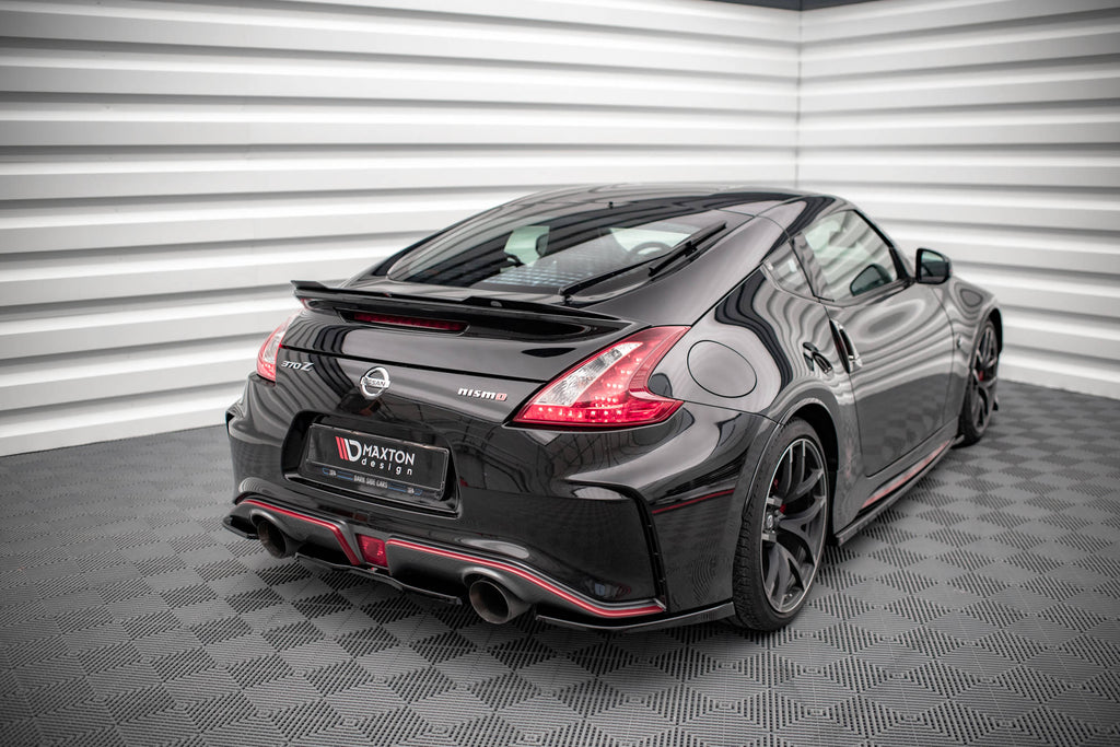 Maxton Design Heck Ansatz Flaps Diffusor passend für Nissan 370Z Nismo Facelift schwarz Hochglanz