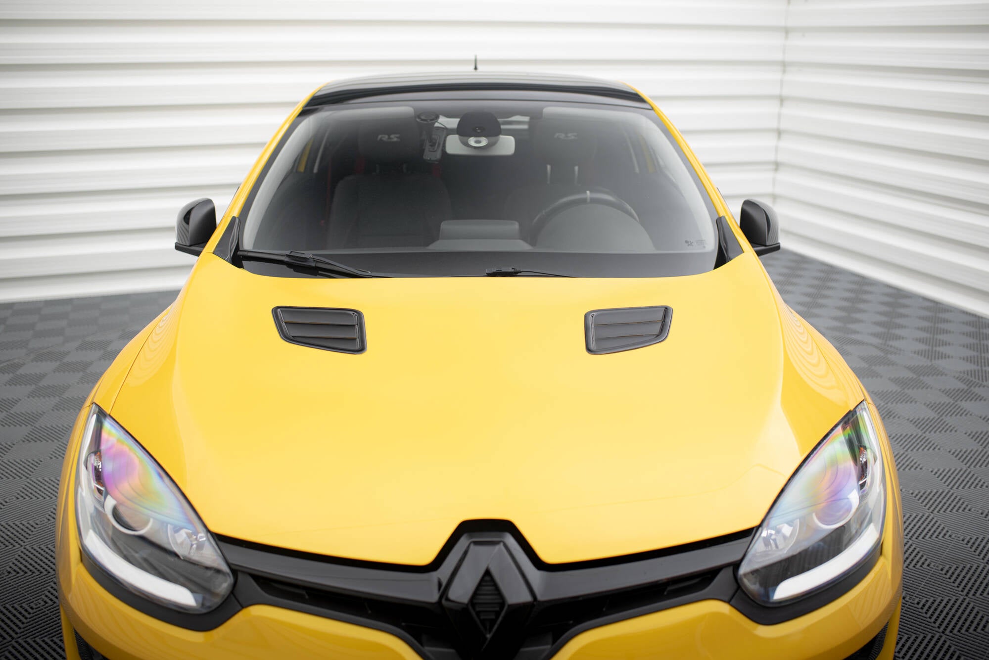 Maxton Design Maske Schlitze schwarz Hochglanz für Renault Megane RS Mk3