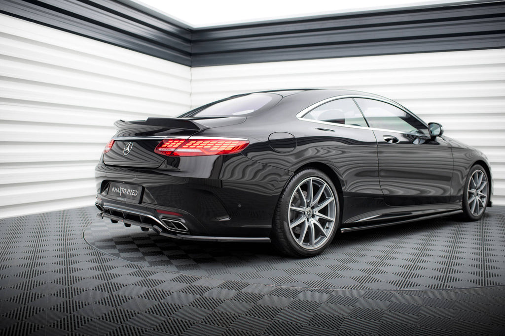 Maxton Design Street+ Mittlerer Diffusor RACE passend für Mercedes-Benz S Coupe AMG-Line C217 Facelift schwarz Hochglanz