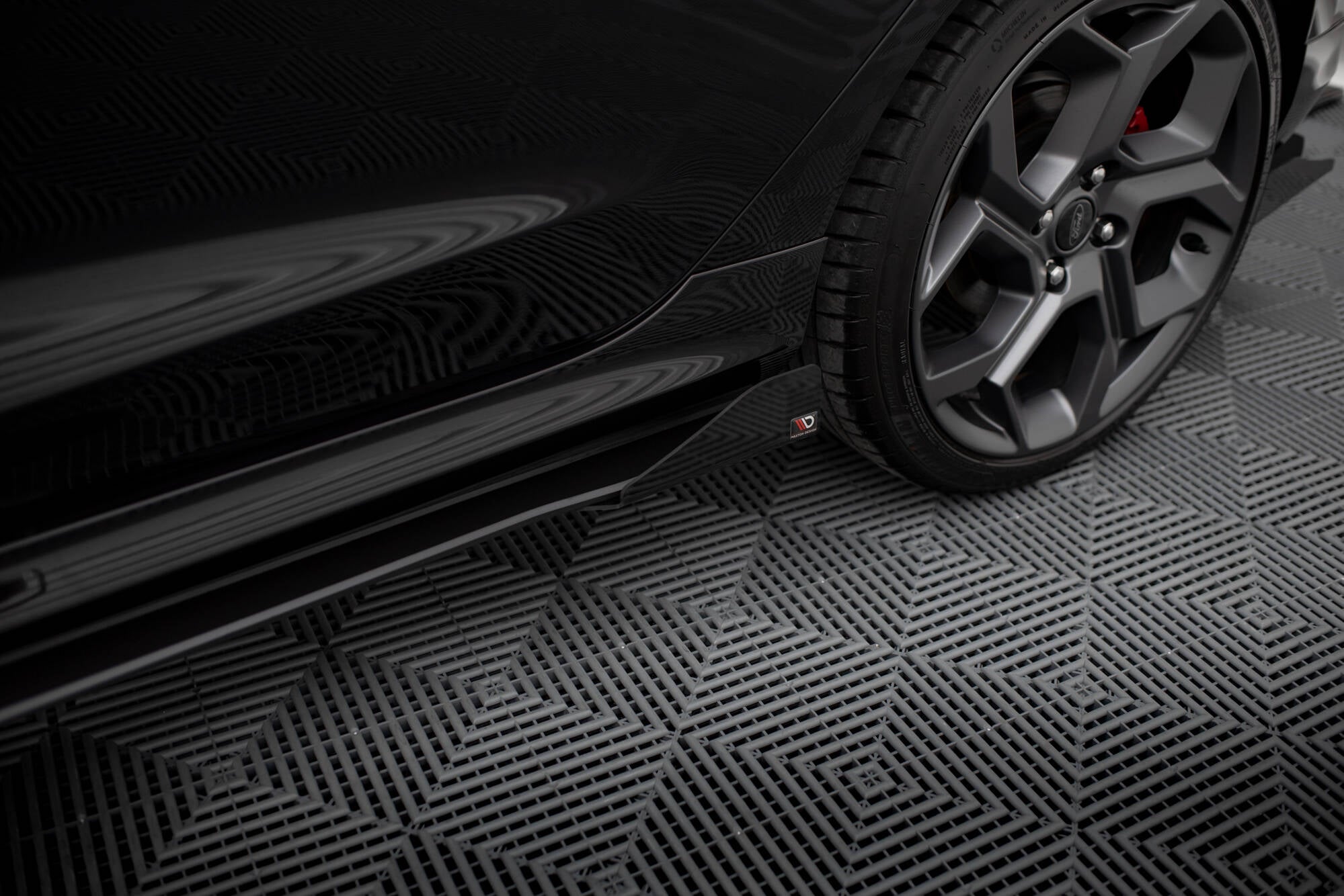 Maxton Design Seitenschweller Flaps passend für Ford Fiesta ST / ST-Line Mk8 schwarz Hochglanz