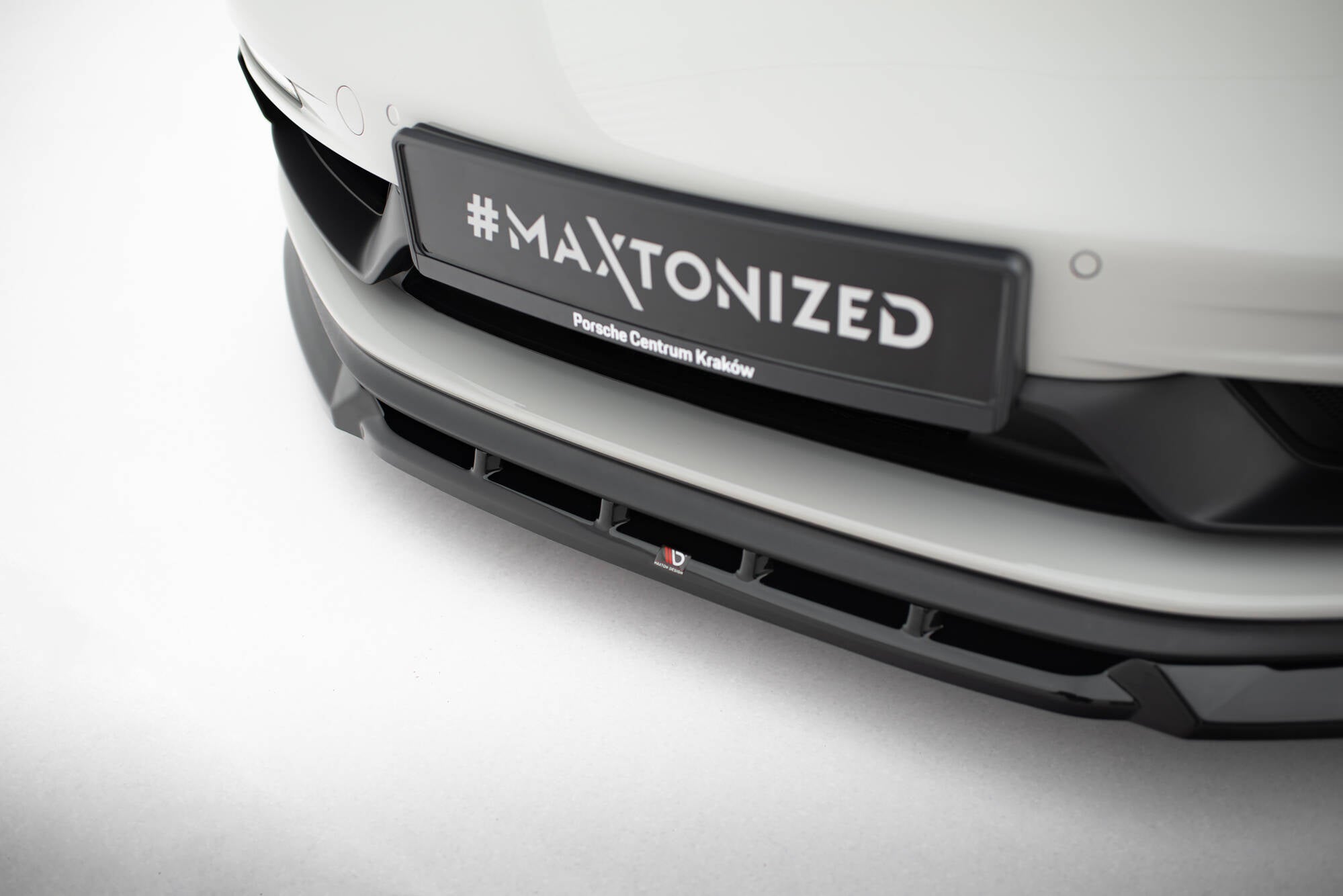 Maxton Design Street+ Spoilerlippe Front Ansatz passend für V.2 Porsche 718 Cayman GTS 982c schwarz Hochglanz