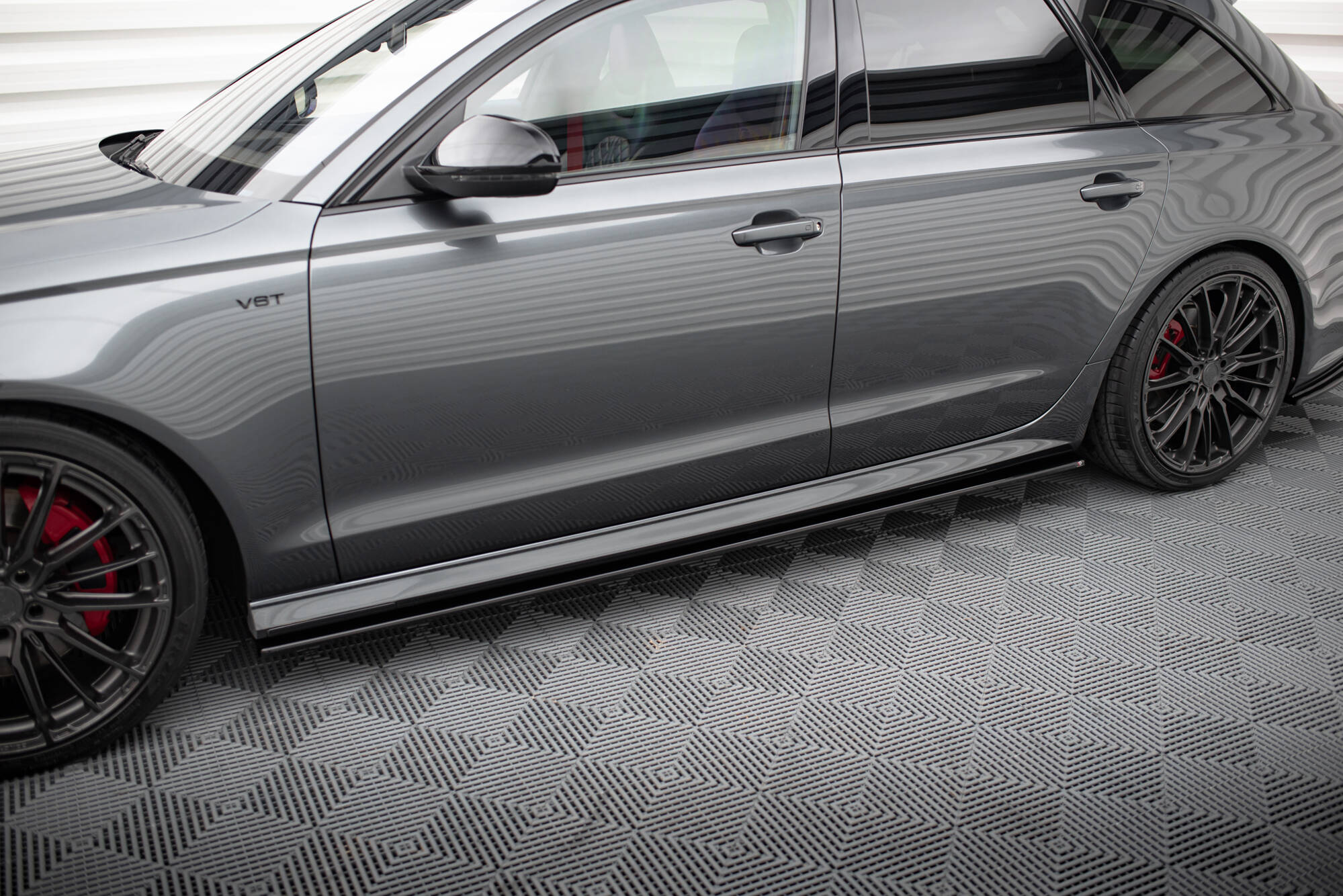 Maxton Design Street+ Seitenschweller Leisten passend für V.1 passend für Audi A6 / A6 C7 S-line/ S6 C7 Facelift schwarz Hochglanz