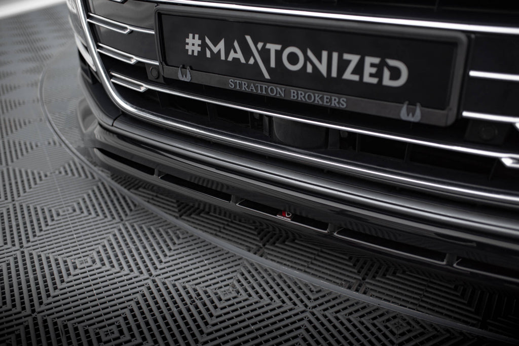 Maxton Design Street+ Spoilerlippe Front Ansatz passend für Audi A8 D5 schwarz Hochglanz