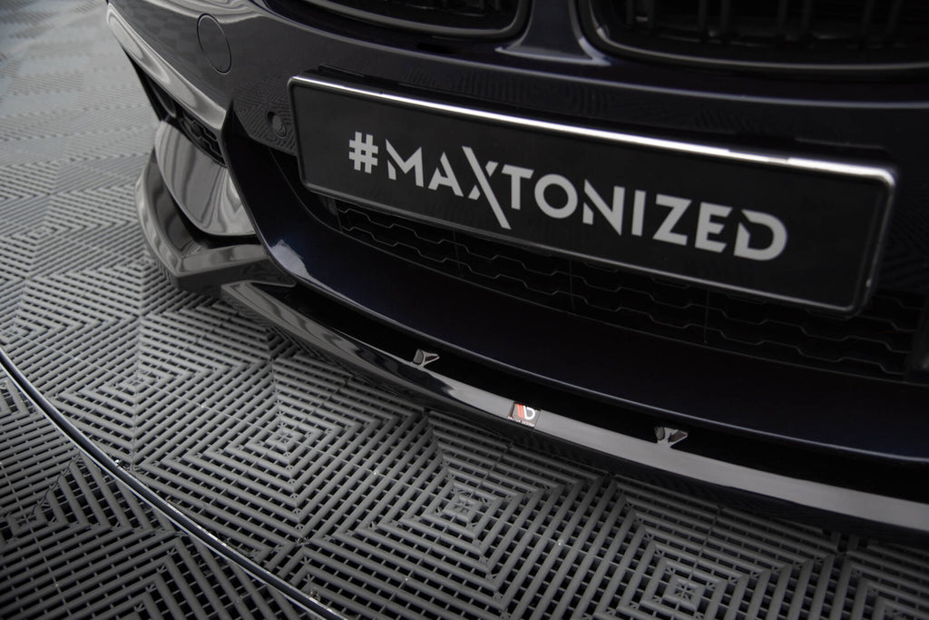 Maxton Design Street+ Spoilerlippe Front Ansatz V.5 passend für BMW 4er Coupe / Gran Coupe / Cabrio M-Paket F32 / F36 / F33 schwarz Hochglanz