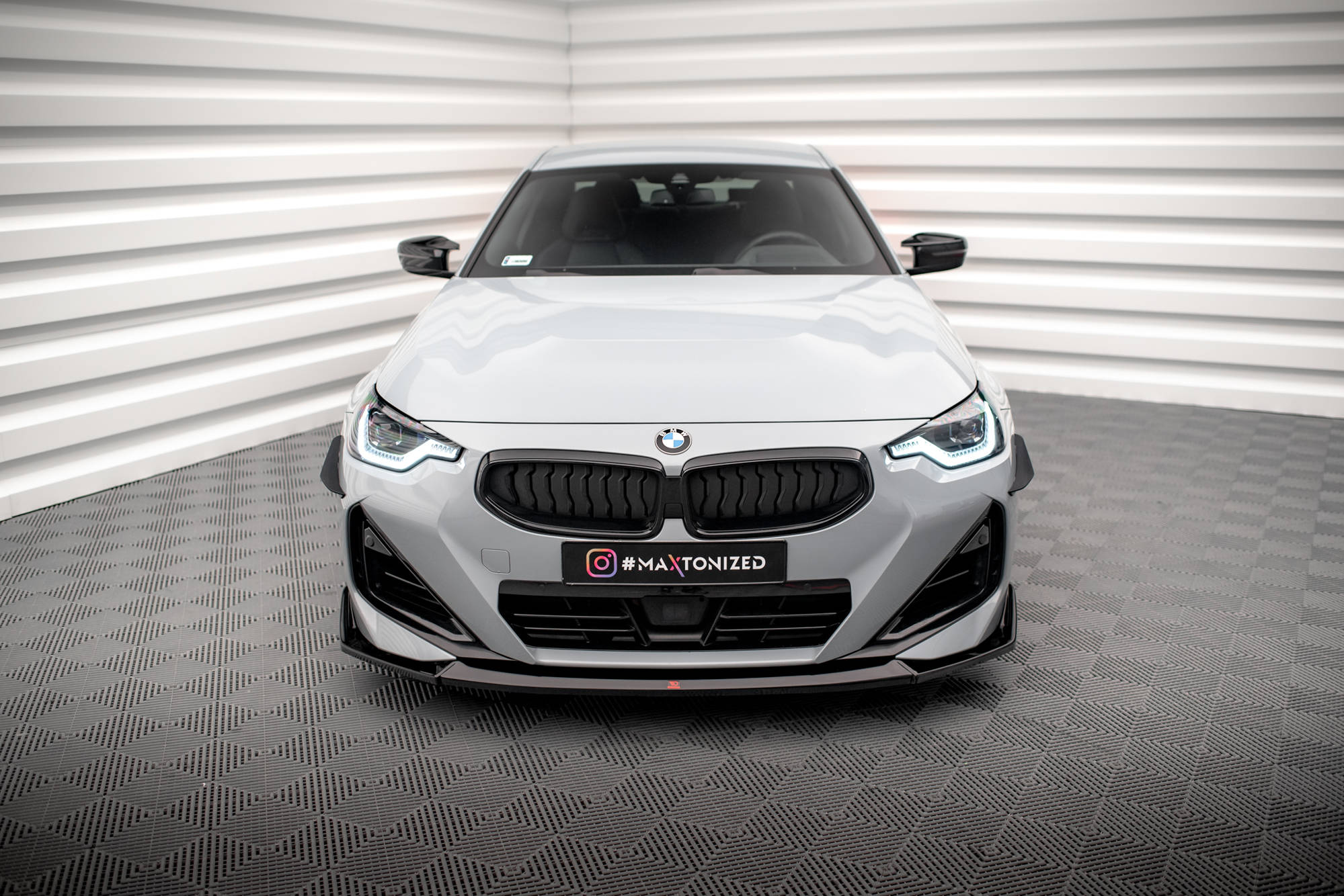 Maxton Design Street+ Spoilerlippe Front Ansatz V.3 passend für BMW 2 Coupe M-Paket / M240i G42 schwarz Hochglanz
