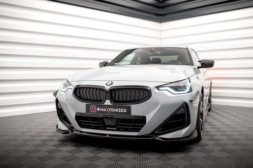 Maxton Design Street+ Spoilerlippe Front Ansatz V.1 passend für BMW 2 Coupe M-Paket / M240i G42 schwarz Hochglanz