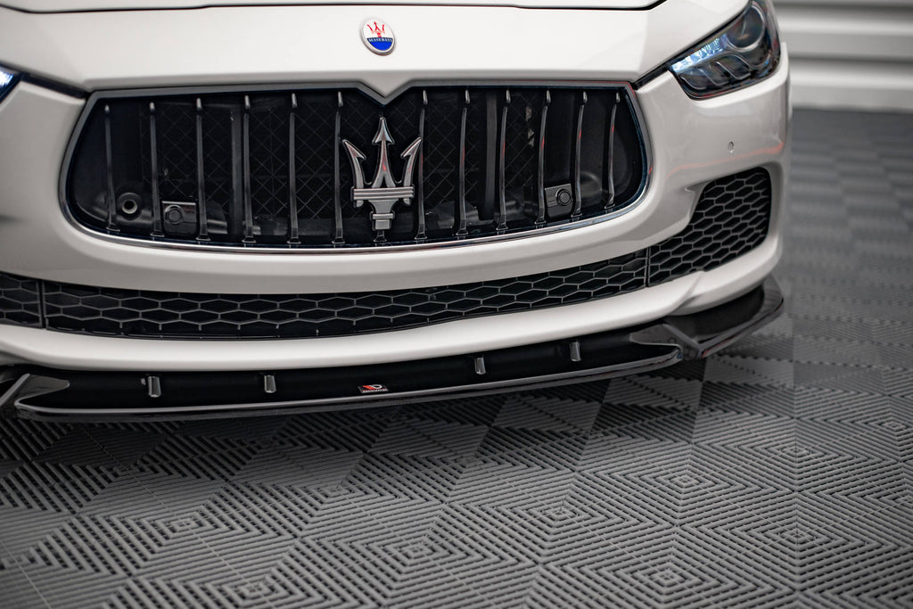 Maxton Design Street+ Spoilerlippe Front Ansatz V.2 passend für Maserati Ghibli Mk3 schwarz Hochglanz