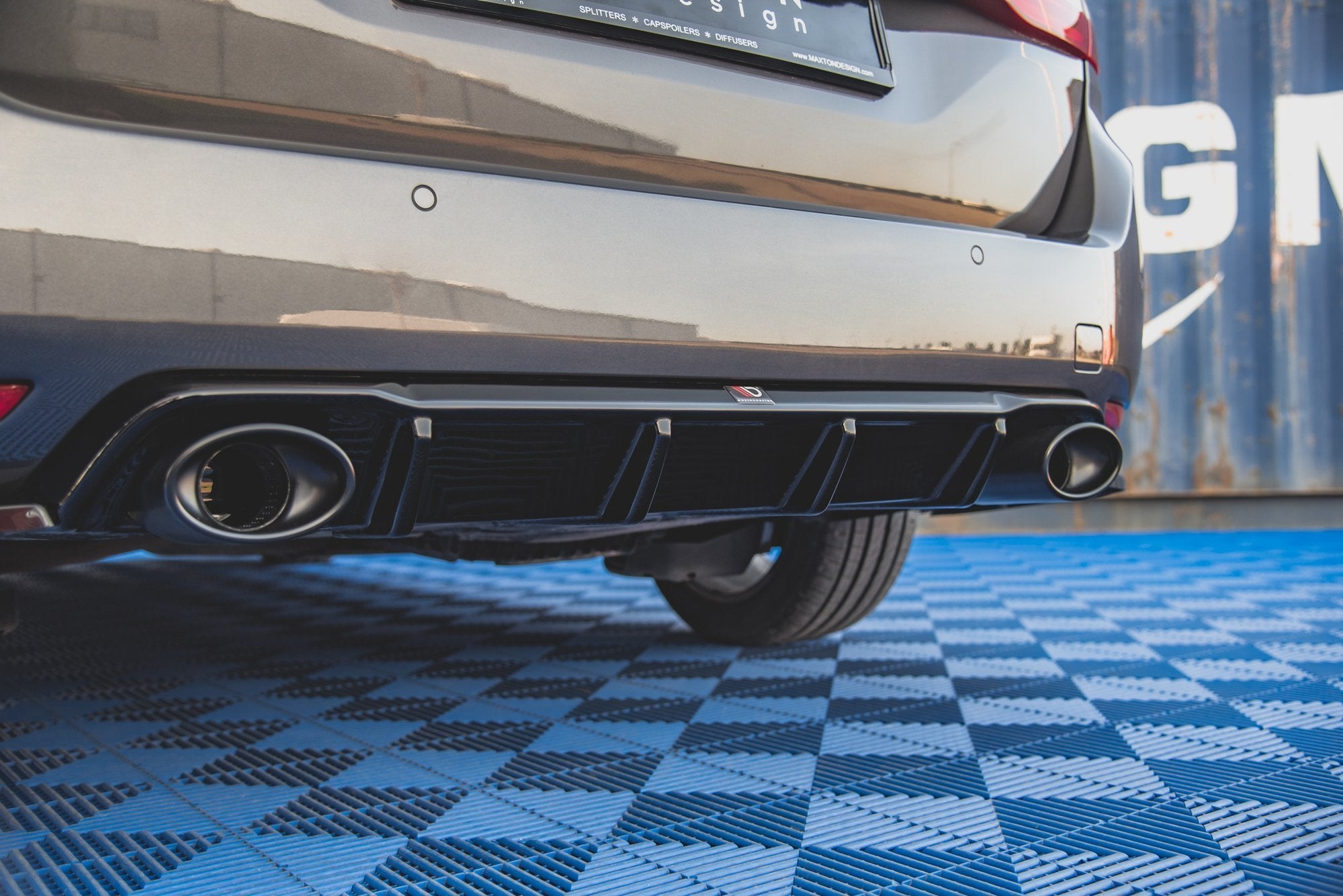 Maxton Design Diffusor Heck Ansatz + Endrohre passend für Peugeot 308 SW Mk2