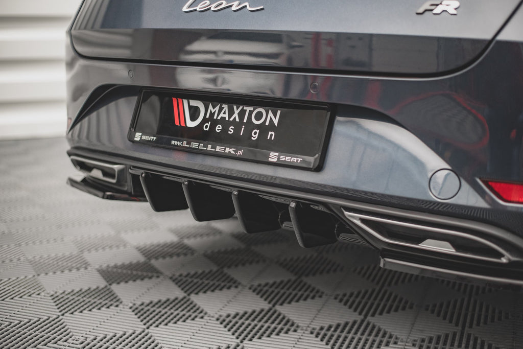 Maxton Design Diffusor Heck Ansatz V.1 passend für Seat Leon FR ST Mk4 schwarz Hochglanz