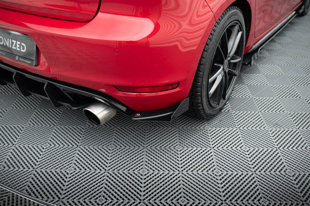 Maxton Design Street Pro Heck Ansatz Flaps Diffusor + Flaps passend für VW Golf GTI Mk6 schwarz Hochglanz
