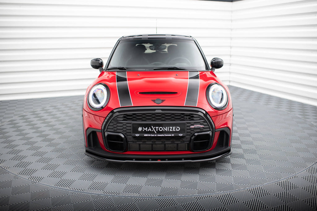Maxton Design Street+ Spoilerlippe Front Ansatz V.1 passend für Mini Cooper S John Cooper Works F56 Facelift schwarz Hochglanz