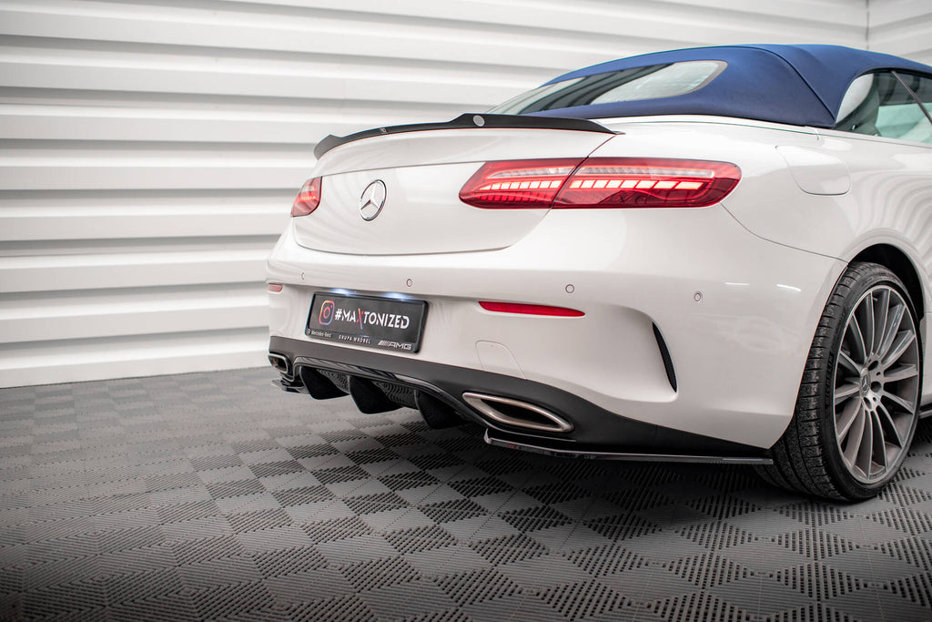 Maxton Design Diffusor Heck Ansatz passend für Mercedes-Benz E-Klasse W213 Coupe(C238) / Cabriolet (A238) AMG-Line schwarz Hochglanz