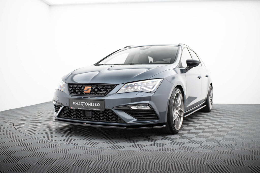 Maxton Design Street+ Spoilerlippe Front Ansatz V.2 passend für Seat Leon Cupra / FR Mk3 FL schwarz Hochglanz