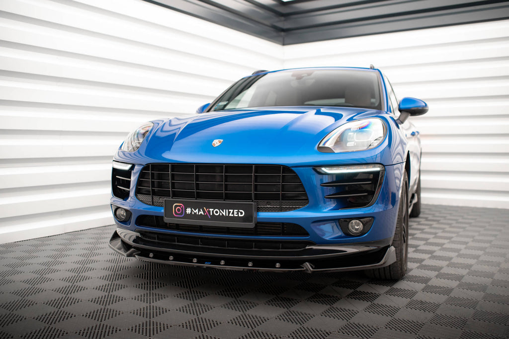 Maxton Design Street+ Spoilerlippe Front Ansatz V.2 passend für Porsche Macan Mk1 schwarz Hochglanz
