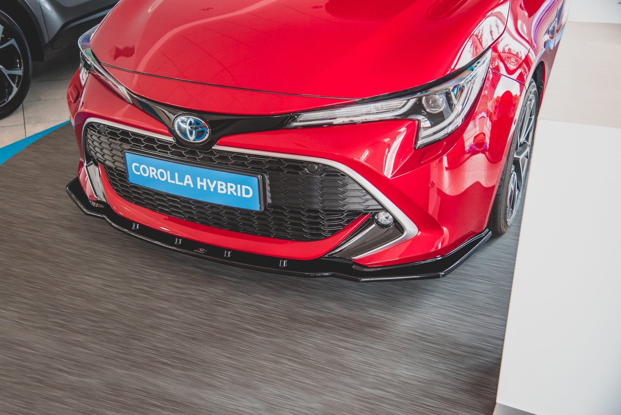 Maxton Design Street+ Spoilerlippe Front Ansatz V.1 passend für Toyota Corolla XII Touring Sports/ Hatchback schwarz Hochglanz