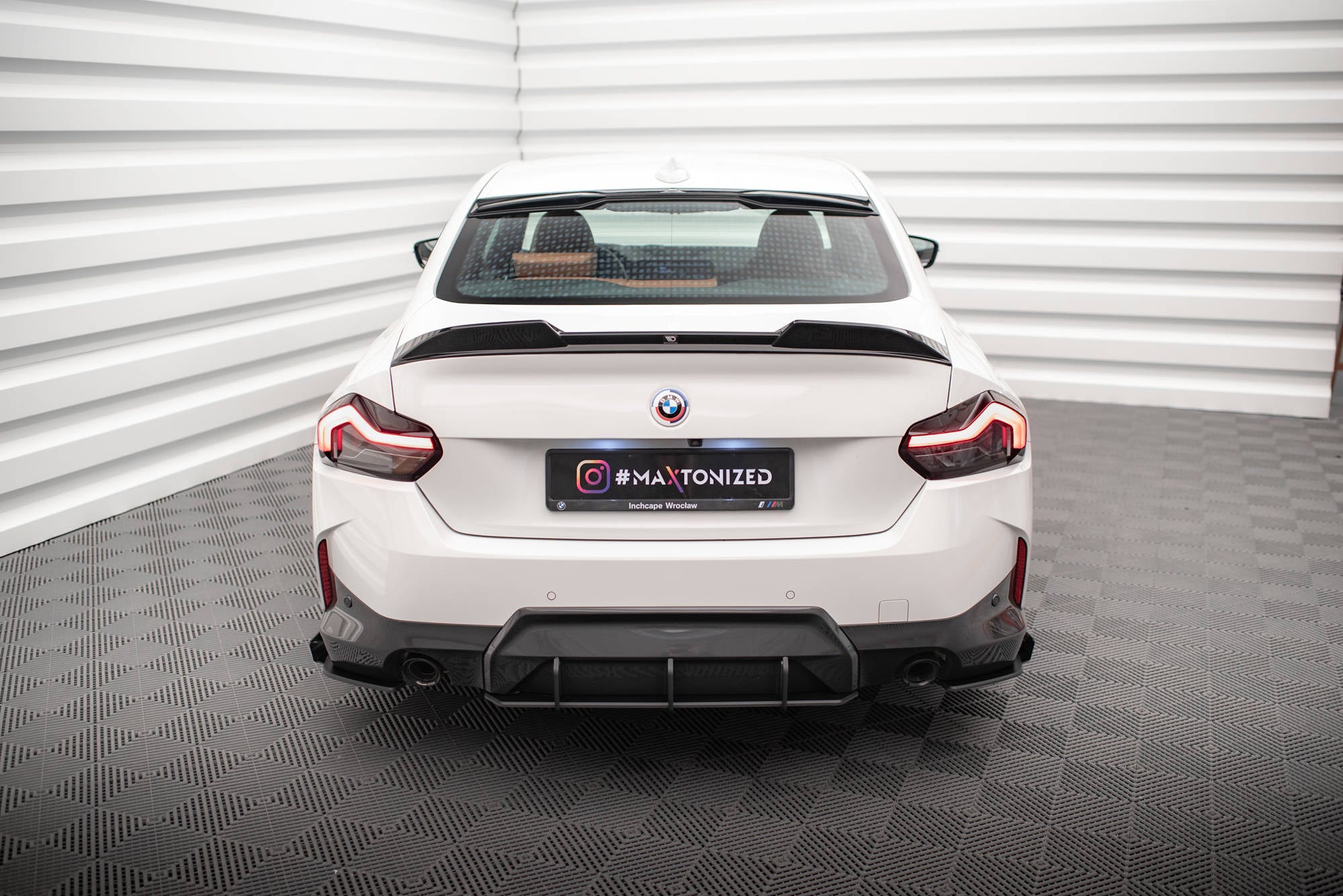 Maxton Design Street Pro Heck Ansatz Flaps Diffusor + Flaps passend für BMW 2 Coupe M-Paket G42 schwarz Hochglanz