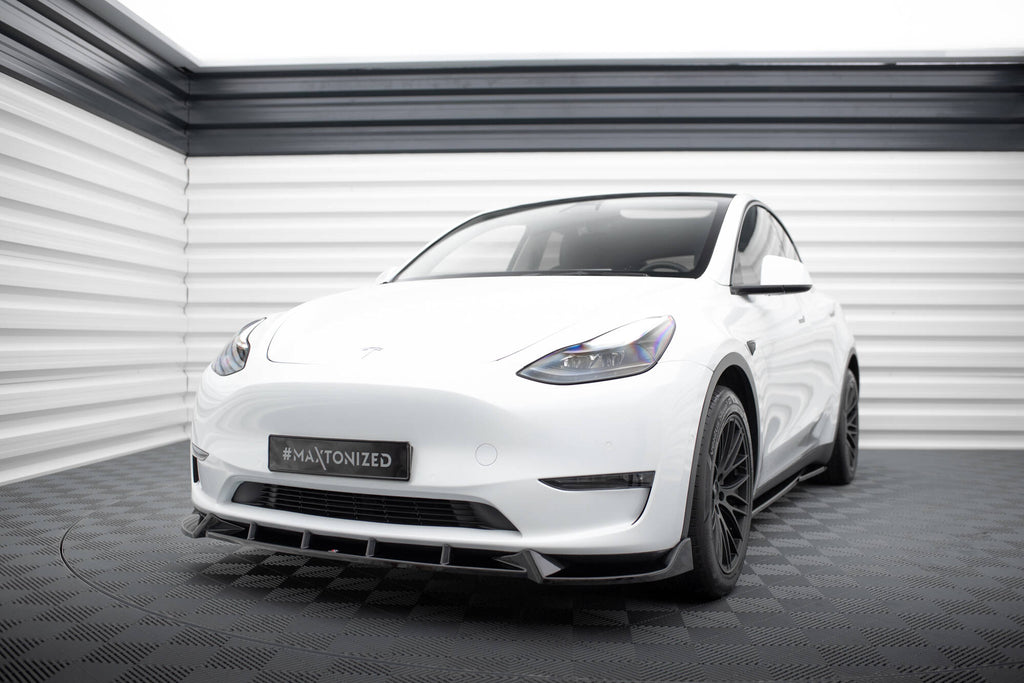 Maxton Design Street+ Spoilerlippe Front Ansatz V.1 passend für Tesla Model Y schwarz Hochglanz