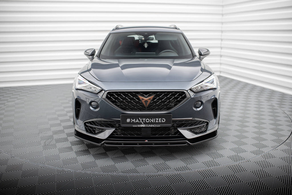 Maxton Design Street+ Spoilerlippe Front Ansatz V.5 passend für Cupra Formentor Mk1 schwarz Hochglanz