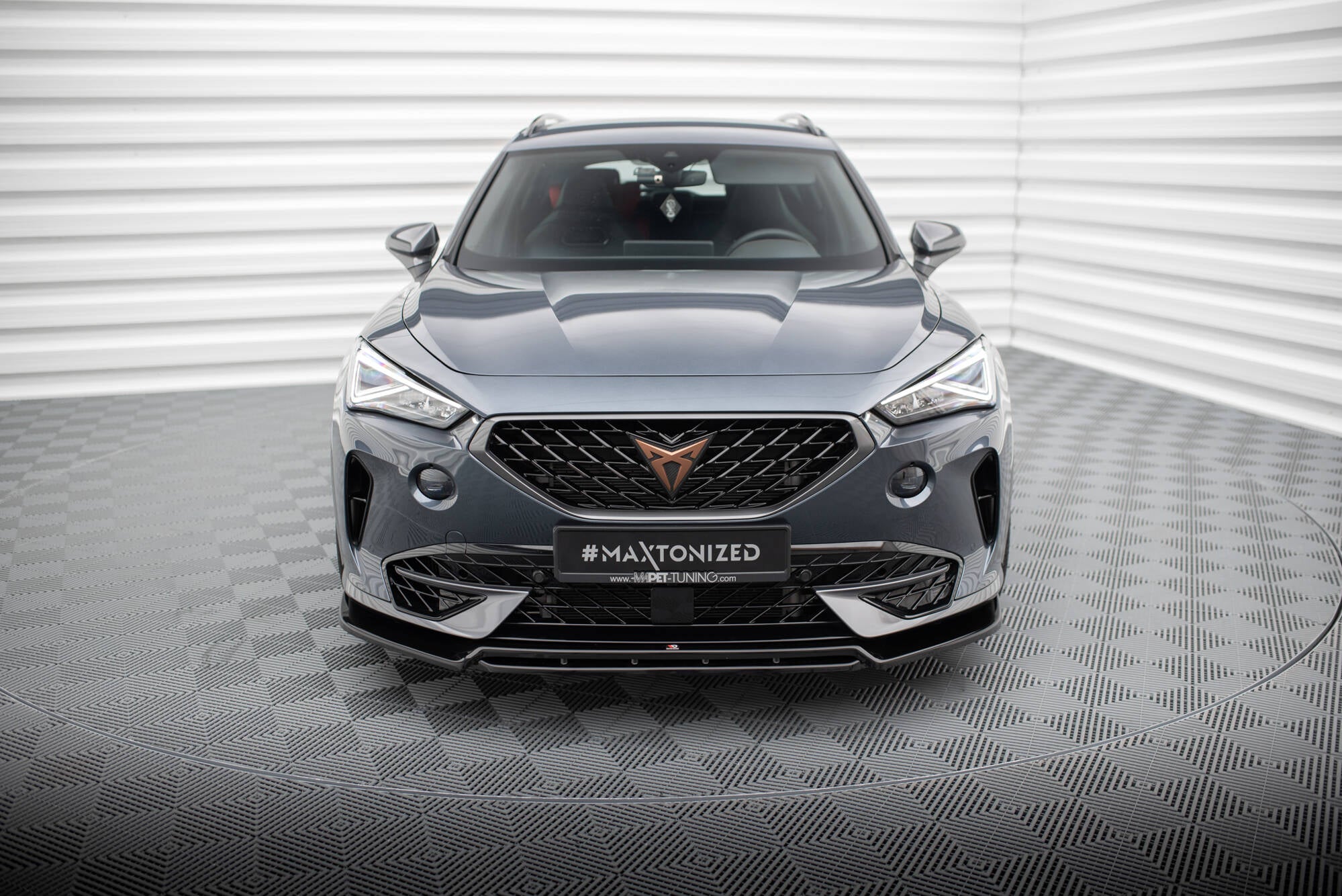 Maxton Design Street+ Spoilerlippe Front Ansatz V.5 passend für Cupra Formentor Mk1 schwarz Hochglanz