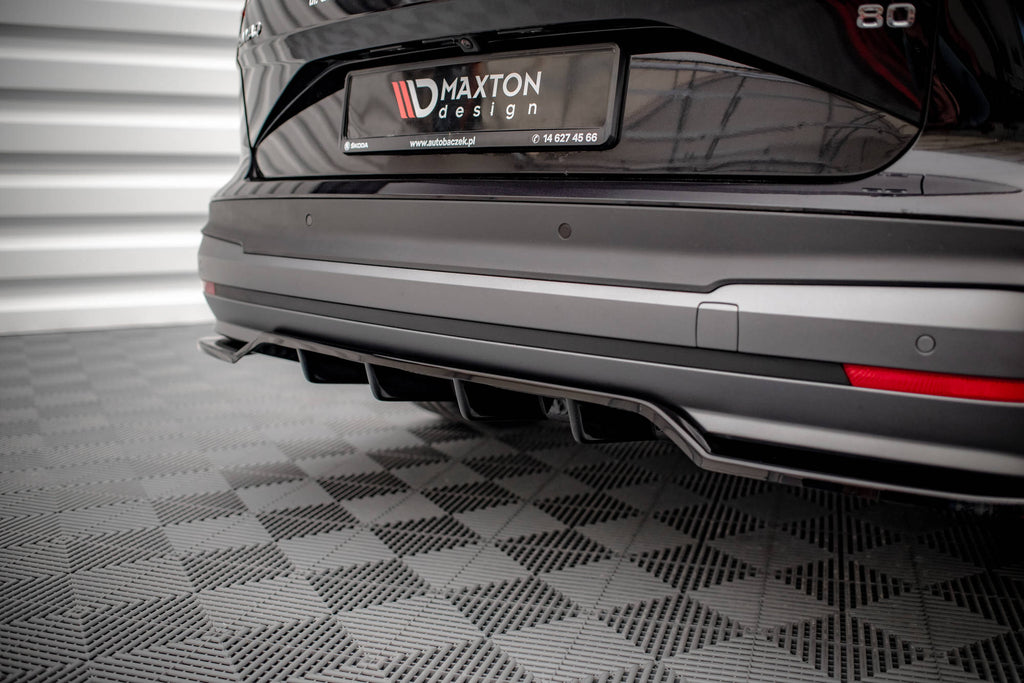 Maxton Design Mittlerer Diffusor Heck Ansatz DTM Look für Skoda Enyaq iV Carbon Look