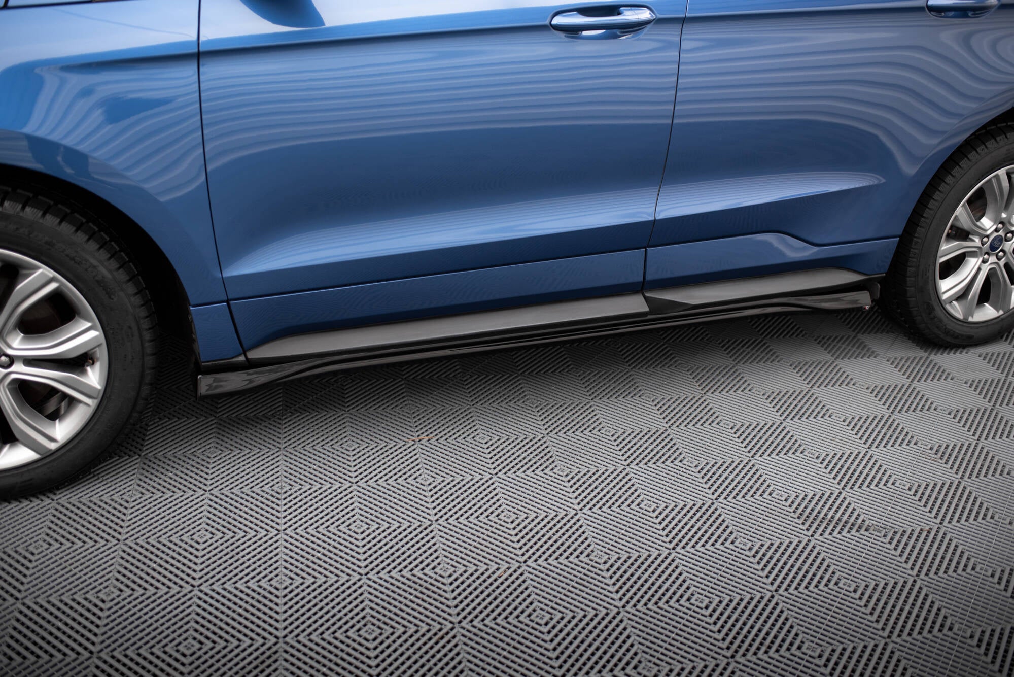 Maxton Design Street+ Seitenschweller Leisten passend für Ford Edge ST Mk2 Facelift schwarz Hochglanz