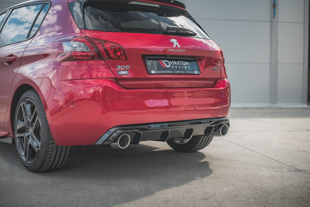 Maxton Design Diffusor Heck Ansatz + Endrohre für Peugeot 308 GT Mk2 Facelift